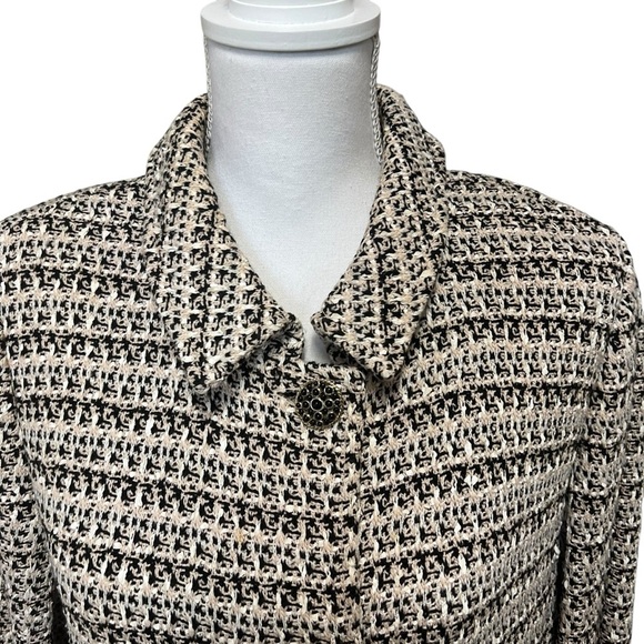 St. John Longline Tweed Blazer Jacket 3/4 Sleeves Women’s Sz 12 Designer Classic - Picture 3 of 16